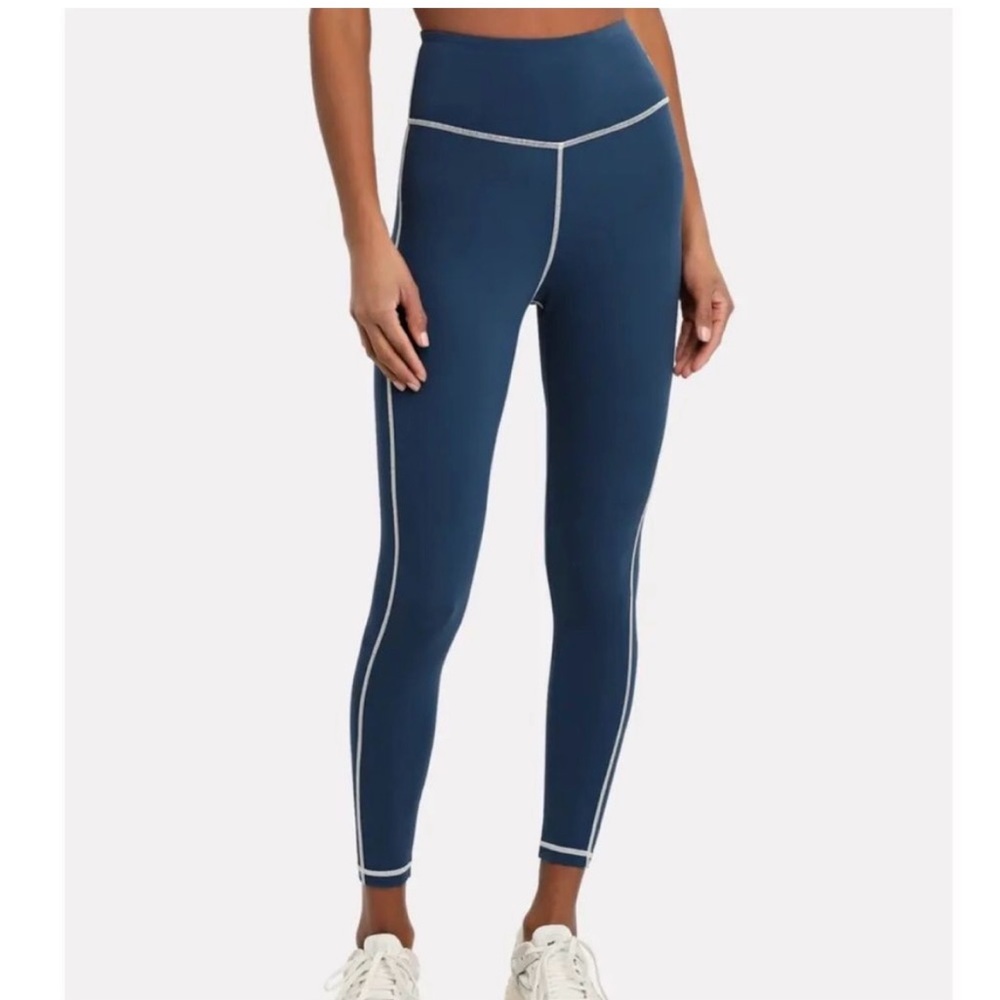 We wore what corset leggings blue medium NWT